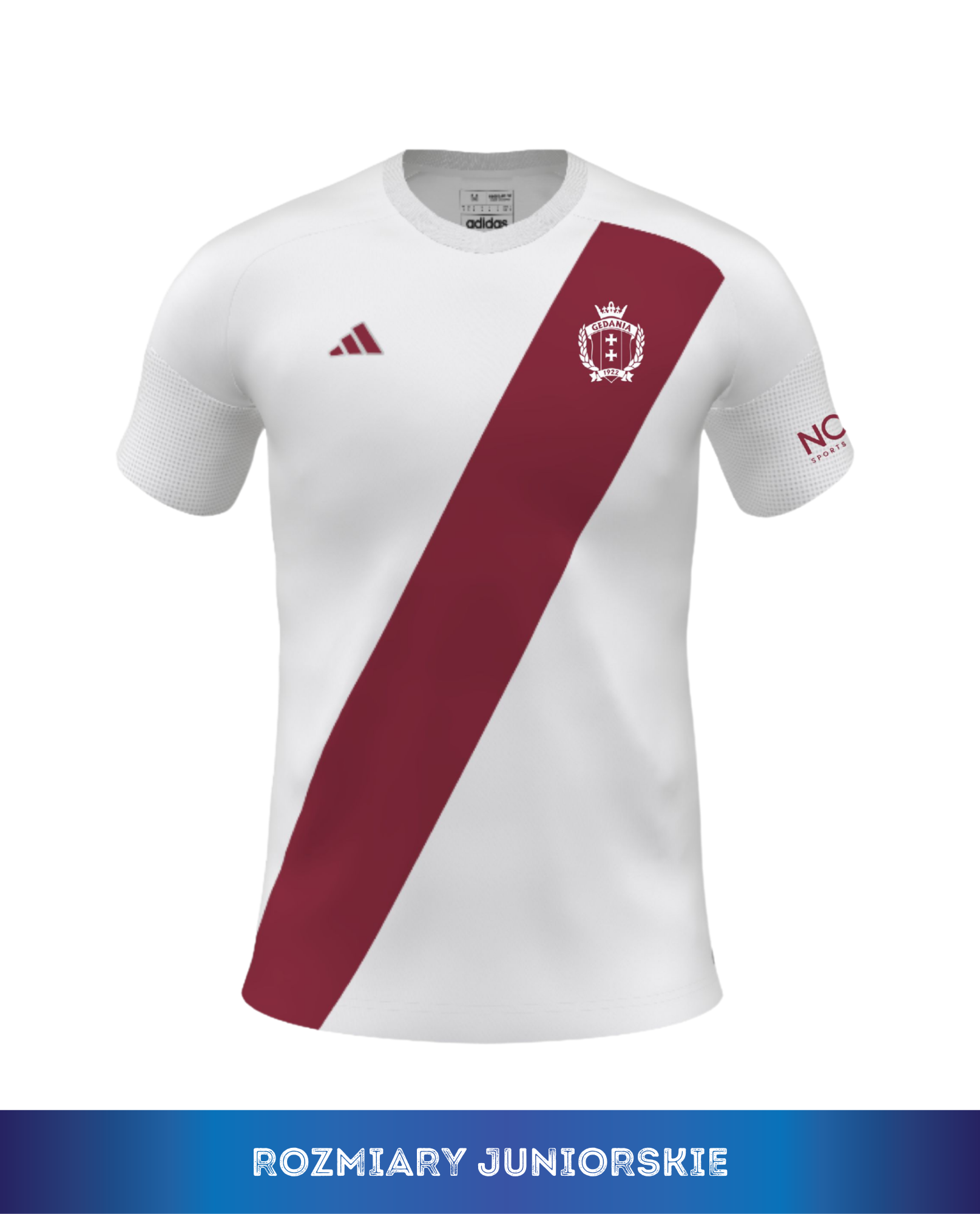 Koszulka meczowa Gedania 1922 ADIDAS CUCOM 25 biała Junior