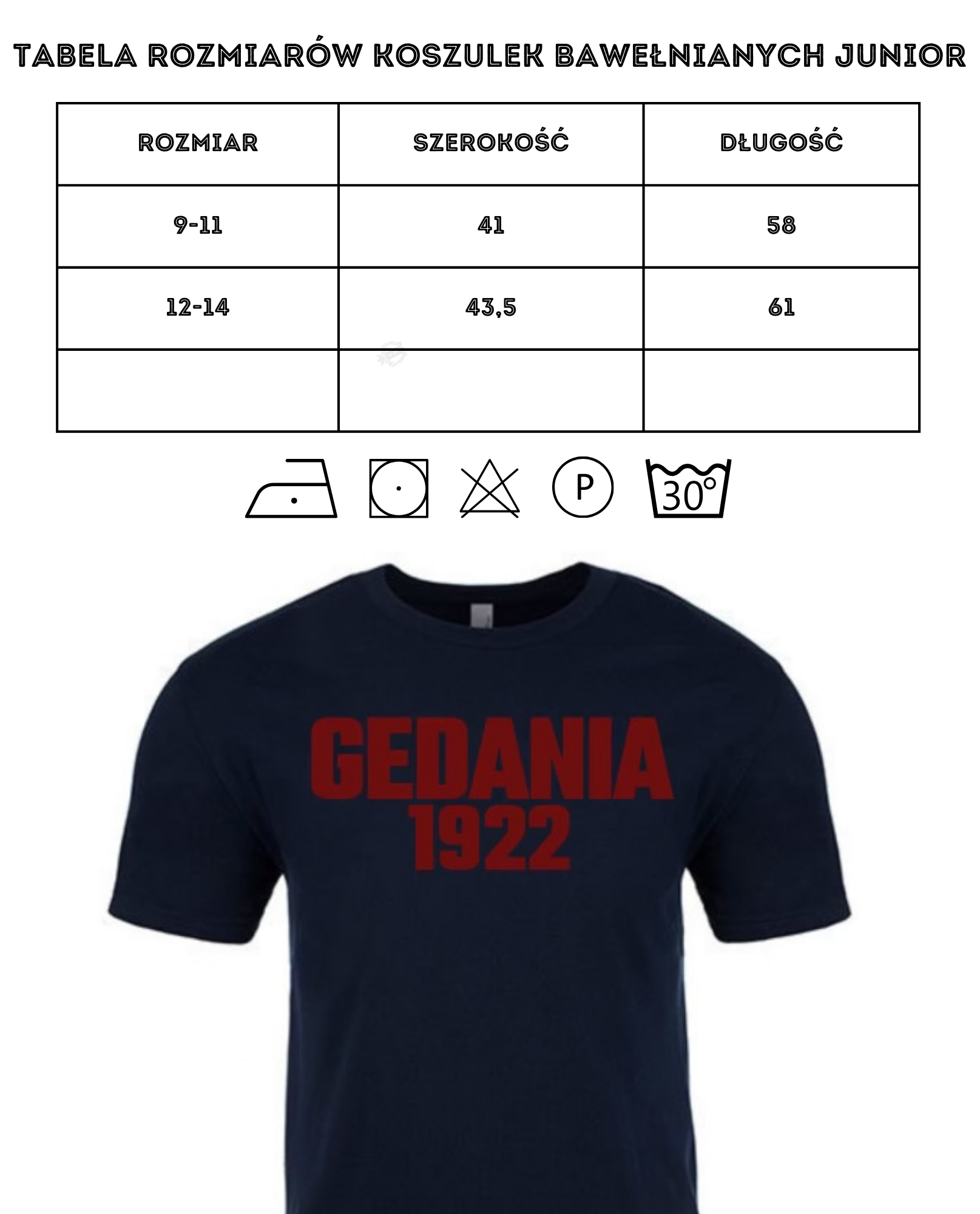 T-shirt bawełniany junior GEDANIA 1922 GRANAT