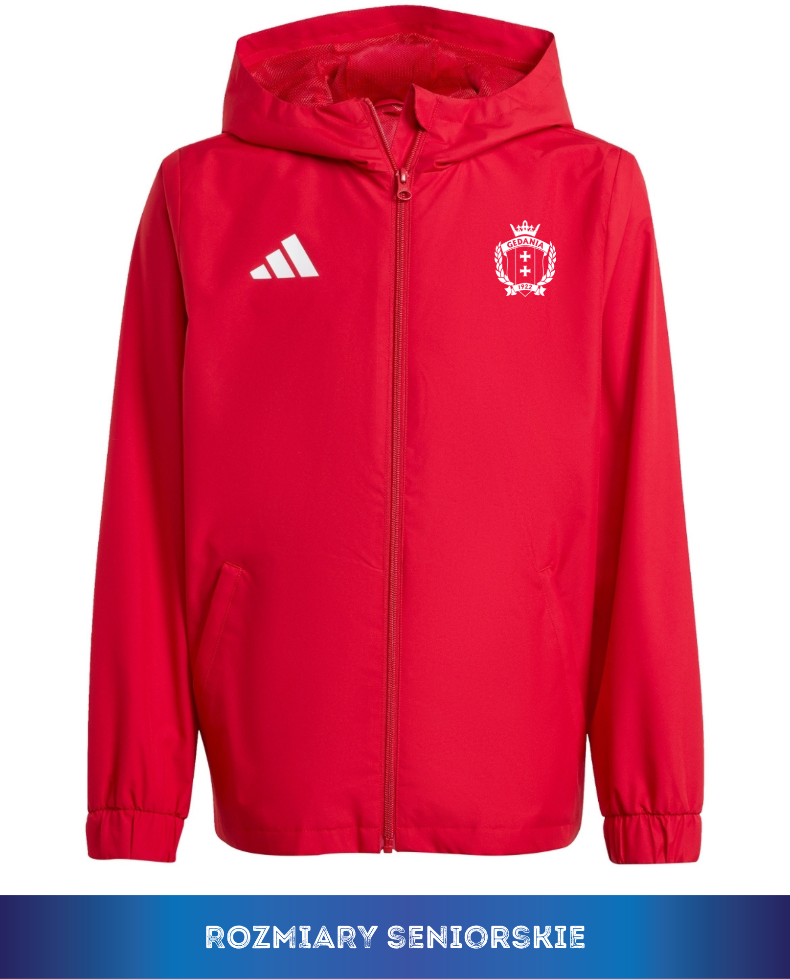 Kurtka ortalionowa Gedania 1922 ADIDAS ENTRADA 22 czerwona Senior